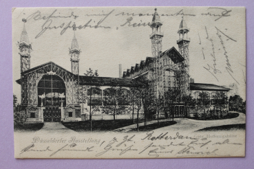 Ansichtskarte AK Düsseldorf 1908 Gute Hoffnungshütte Bergbau Eisenkonstruktion Ausstellung Architektur NRW